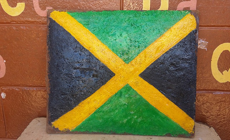 Jamaica National Flag made from tissue